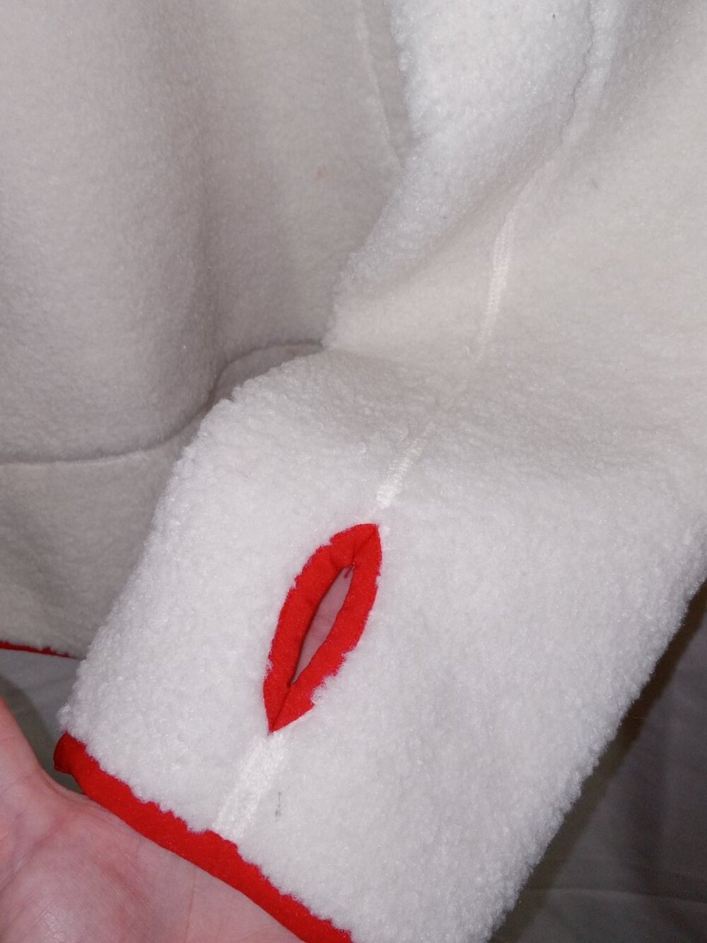 Brooks Brothers Teddy Sherpa Fleece Hoodie XL White Red Trim Pullover Jacket NEW - Picture 11 of 15